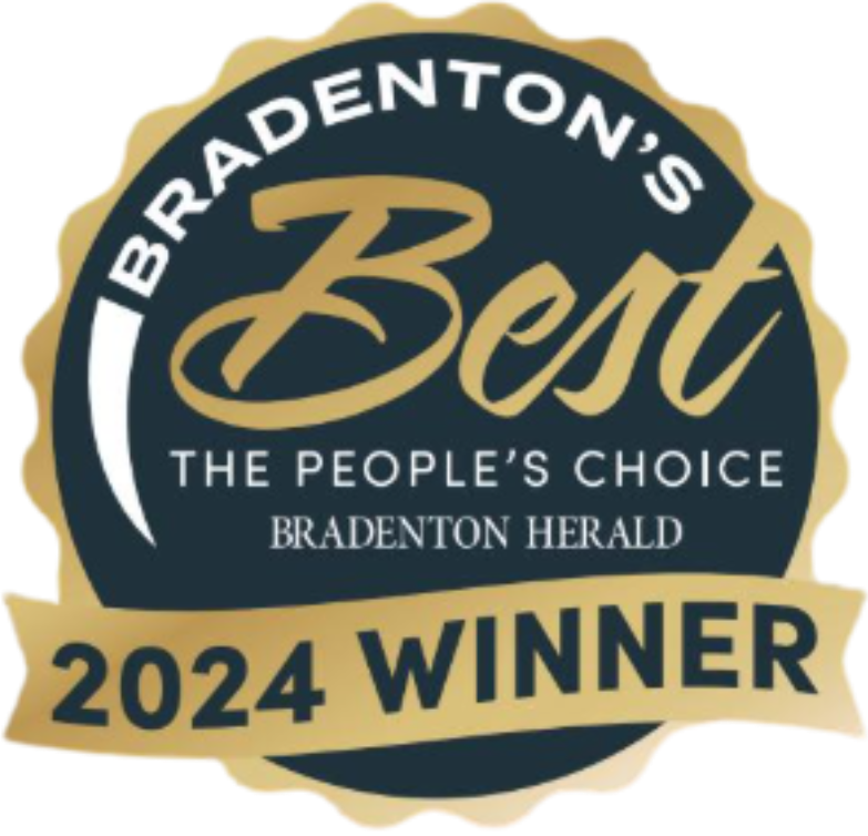 Michael John’s 2024 Bradenton’s Best Gold Best Steakhouse Award Gold 2024 Bradenton’s Best People’s Choice award badge from the Bradenton Herald, recognizing Michael John’s as the Gold winner for Best Steakhouse.