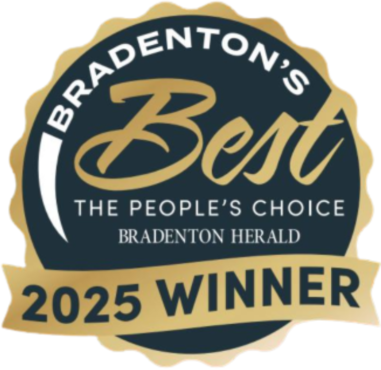 Michael John’s 2025 Bradenton’s Best Gold Best Steakhouse Award Gold 2025 Bradenton’s Best People’s Choice award badge from the Bradenton Herald, recognizing Michael John’s as the Gold winner for Best Steakhouse.