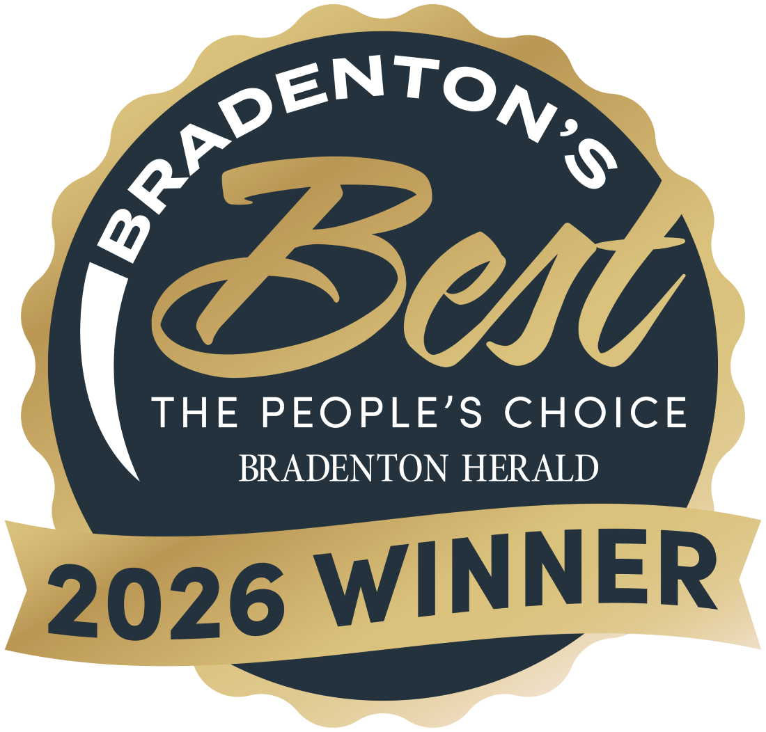 Michael John’s 2026 Bradenton’s Best Gold Best Steakhouse Award Gold 2026 Bradenton’s Best People’s Choice award badge from the Bradenton Herald, recognizing Michael John’s as the Gold winner for Best Steakhouse.